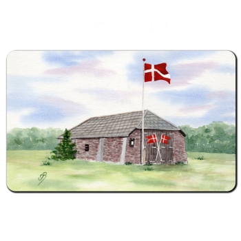Frühstücksbrettchen Brettchen Aquarell Maritim Kunst Druck Kunstdruck Nordsee Dänemark Danmark  Blåvand Blavand Rettungsstation Rettungshaus